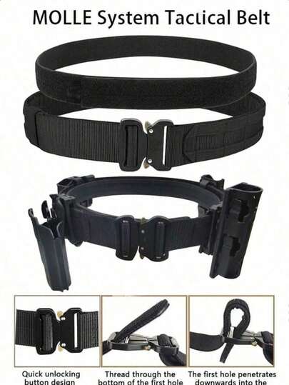 1pc 2025 New Arrival Outdoor Tactical Waist Pack Set, Multi-Functional Nylon Tactical Belt, Handmade Crafted, Lightweight