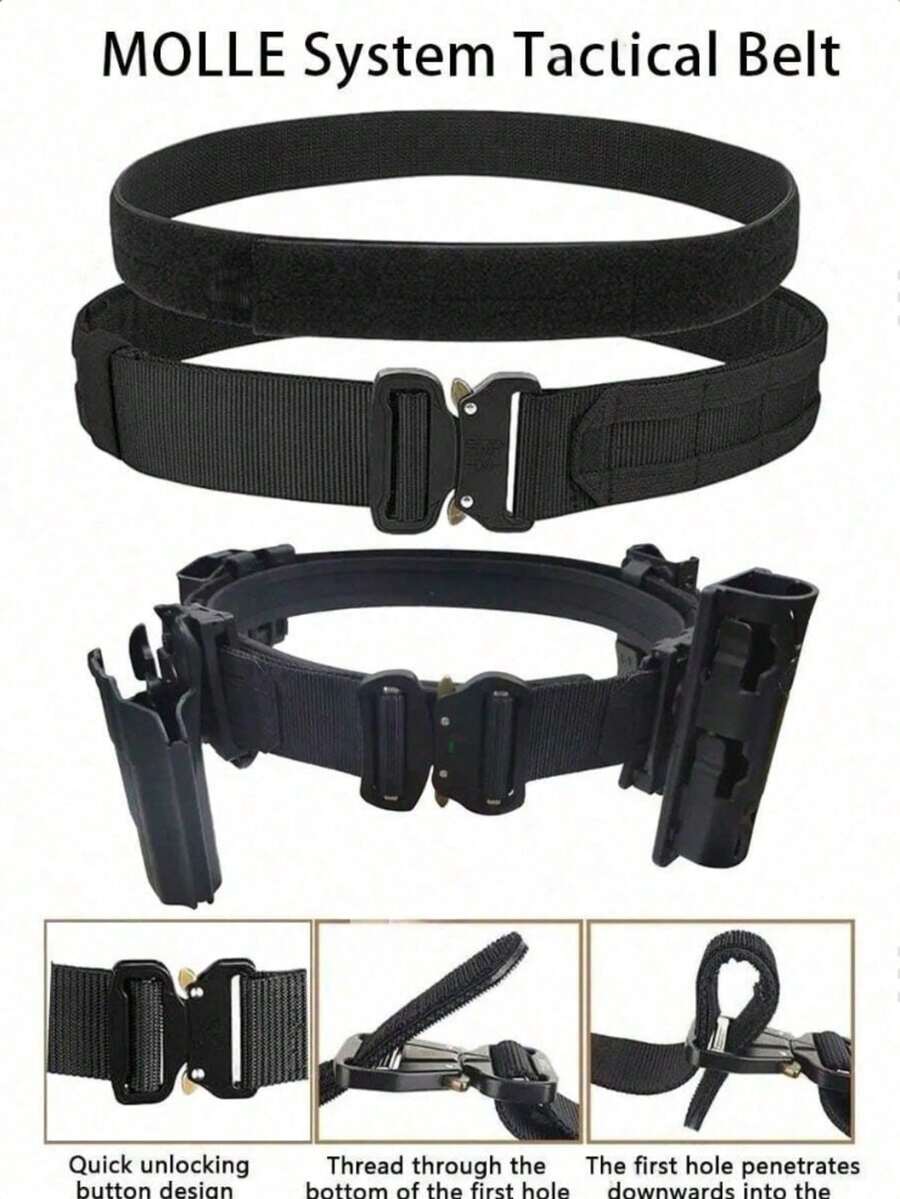 1pc 2025 New Arrival Outdoor Tactical Waist Pack Set, Multi-Functional Nylon Tactical Belt, Handmade Crafted, Lightweight - A - View 1