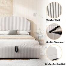 Bed Bases & Foundations - White+ Charcoal + Upholstered + 140cm*200cm - View 5