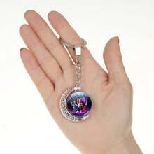K-POP  Stainless Steel Keychain - Cute Cartoon Moon Design, Durable Iron Alloy Material, Suitable For Holidays And Reward Gifts - Multicolor - View 11
