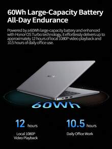 Honor MagicBook X14 High-Performance Ultralight Laptop 2025 Super HD Version, 13th Gen Intel Core I5-13420H Processor, 16GB RAM 1TB SSD, Multi-Tasking Capability, Efficient Cooling System - Grey - View 7