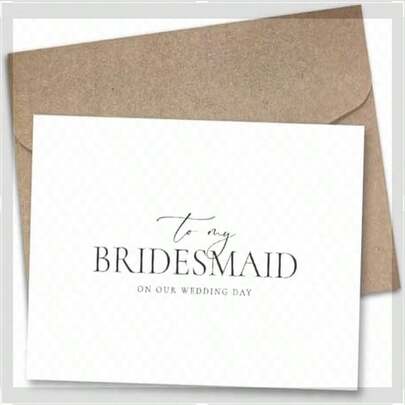 Mr&MrsGifts Bridesmaid Proposal Card With Envelope, To My Bridesmaid On Our Wedding Day Cards
