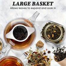 2 PIEZAS Filtro de té - Equipado con filtros de malla duraderos con doble asa, tamaño perfecto, fácil de agarrar, gran capacidad, diseño ergonómico para té suelto, especias, ideal para el hogar, la oficina y las fiestas de té, la cocina, infusor de té de hierbas, estante de almacenamiento de bolsas de té de hierbas, colador de té, filtro de cocina, filtro, taza, tamizado - Multicolor - Ver 7