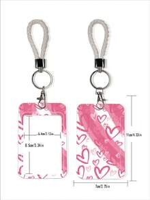 1个ABS材质爱心兔子草莓图案时尚钥匙扣吊坠，包包挂饰，学生巴士挂件 - 彩色 - 查看 7