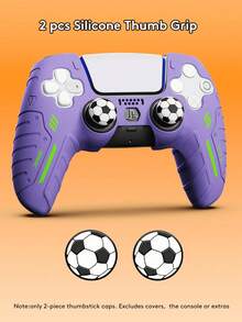 Ayotu 2个硅胶摇杆帽，兼容PlayStation4/PlayStation5/Switch Pro手柄，游戏配件 - 摇杆帽，PlayStation5手柄摇杆帽，FPS增强，PlayStation4/PlayStation5手柄高性能摇杆帽，蜘蛛图案，紫色图案，足球图案 - 彩色 - 查看 19