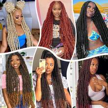 24 Inch Single Pack Crochet Braided Wig, Pre-Twisted Distressed Brown Butterfly Braids, Long Soft Faux Braids, Pre-Looped (M30) - Multicolor - View 6