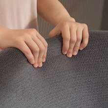 Modern Padded Wing-Cheek Seat With Thick Padded High Backrest And Grey Metal Chair Legs - Grey - View 4