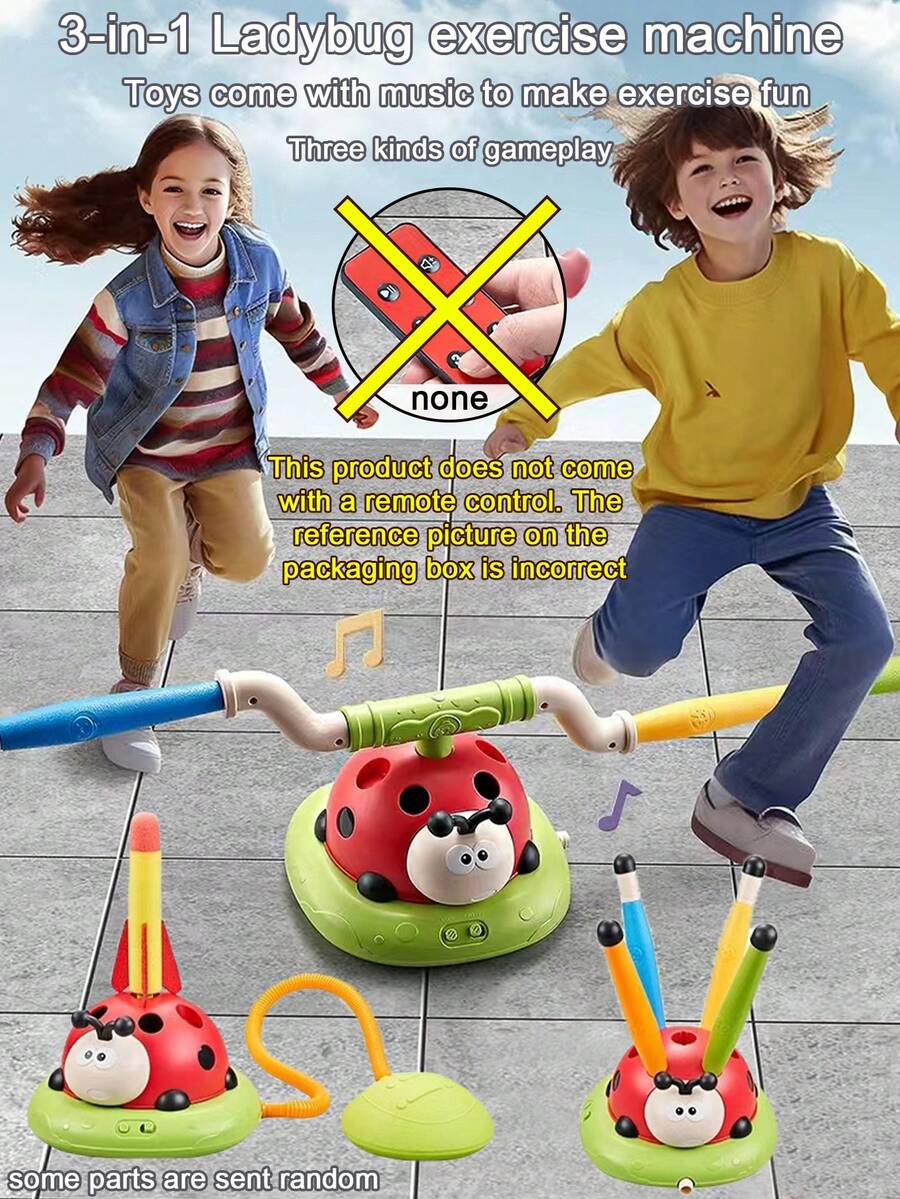 3-In-1/4-In-1/5-In-1 Ladybug Fitness Toy, Indoor & Outdoor Sports Interactive Toy For Kids, Sensory Integration Training Sports Toy Equipment - Multicolor - View 1