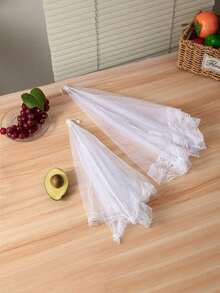 1pc,White Fly Proof Vegetable Cover, Foldable Mesh Food Cover, Mosquito Proof Table Cover, Home Table Cover, Large Foldable Food Cover, Fly Proof Kitchen And Outdoor Camping Net, Food Cover, Home Vegetable Cover, Table Cover, Foldable Vegetable Cover, Umbrella, Home Table Food Cover, Fly Proof Net - Multicolor - View 6