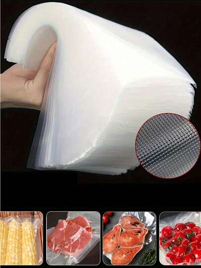 Food Vacuum Sealer Bags, Vacuum Preservation Bags, Suitable For Food Storage And Low-Temperature Cooking, Transparent Home Vacuum Bags, Vacuum Compression Preservation Bags, Essential Kitchen Zipper Bags