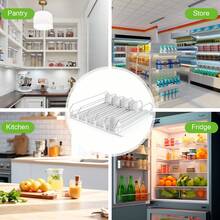 Automatic Can Dispenser For Refrigerator, Self-Pushing Fridge Drink Organizer With Spring Pusher, Adjustable Soda & Beer Can Holder For 12–25 Cans, 3–5 Rows Space-Saving Storage Rack - Transparent 5 Rows - View 4