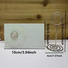 4pcs Reusable Signature Cards With 1 Gold And 1 Silver Metal Holders, Suitable For Birthday Parties, Seating Cards, And Drink Menu Cards - White - View 3