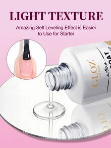 GLOZ 1 Bottle 18ml Glass Top Coat, Long-Lasting Clear Glossy Rubber Top Coat, LED UV Reinforced Nail Gel Top Coat - 無色 - 查看 4