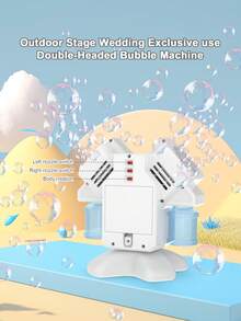 Rotating Dual-Head Bubble Machine Toy - One-Button Dual-Head Bubble Production. With Lighting And Electric. Outdoor Game, Party Activity Bubble Maker. Suitable Gift For Boys And Girls (Batteries And Bubble Solution Not Included) - Multicolor - View 12