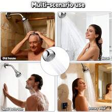 3-Inch Anti-Clogging Anti-Leakage Fixed Shower Head With Adjustable Rotatable Chrome-Plated Brass Ball Joint, Providing A Comfortable Shower Experience - A - View 6