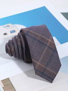 1 pieza Corbata retro a rayas y cuadros versátil y casual para hombres, adecuada para salidas diarias, banquetes y fiestas - Multicolor - Ver 2