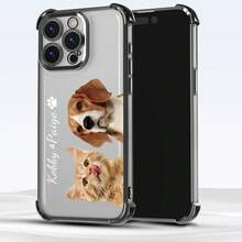 1个可定制宠物照片DIY手机壳，背景可拆卸，电镀边角保护，高清UV印刷，防震，兼容苹果17Air/16promax/16pro/15promax/14promax/13promax/13pro/15pro，兼容三星/A05/A04/A11/A24/A25/A26/A33/A12/A13/A14/A15/A52/A54/A55、S23 Ultra/S24 Ultra/A52S/13C/A15，兼容荣耀X6A/X7B/X8B/X6，兼容红米手机 - 适合个性化定制、日常使用或送礼，国际版，非国内版 - 黑色 - 查看 5