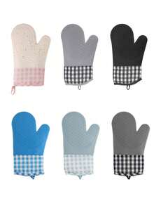 1pc Heat Resistant Silicone Oven Mitt, Suitable For Microwave, Baking, Kitchen, Home Use - Multicolor - View 9