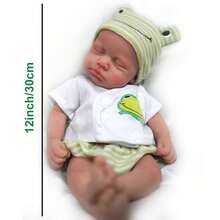 Muñeca Reborn de silicona suave de Body completo de 12 pulgadas, con ropa intercambiable DIY, muñeca de bebé recién nacido realista, adecuada como regalo/Navidad/Pascua, muñeca de bebé de silicona, muñeca Reborn, bebé de silicona, bebé Reborn, muñeca de bebé de silicona - Verde - Ver 3
