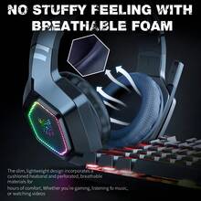 K10 Gaming Headset For Games,  Headphone With Noise Cancelling, 7.1 Surround Sound, RGB Light, Over-Ear Headphones , PC, Laptop - 黑色 - 查看 7