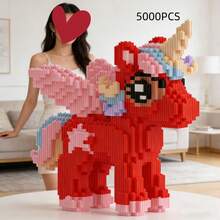5000块独角兽积木DIY装饰套装，家居装饰，适合14岁以上人群的节日礼物，ABS材质，是圣诞节和万圣节的理想礼物，节日装饰，圣诞装饰，营造节日氛围，装饰展示，创意设计，经久耐用，大型结构，组装套件，收藏展示，游戏玩家 - 彩色 - 查看 11