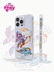 1pc Luxury & Elegant My Little Pony Graphic Air Cushion Transparent Phone Case, Officially Licensed, Compatible With IPhone 16/16 Pro/16 Plus/16 Pro Max, 17/17 Pro/17 Pro Max, 15/15 Pro/15 Plus/15 Pro Max, 14/14 Plus/14 Pro Max, 13/13 Pro/13 Pro Max, 12/11/X/XR/XS Max, Galaxy S25 Ultra, S24 FE, S23 Plus, S22, S21, S20 FE, A Cute Christmas Essential Smartphone Protective Cover - Clear - View 5