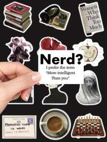 50pcs Art Museum Artist Theme Stickers, Black & White Artistic Stickers For Notebook, Laptop, Phone, Guitar, Skateboard, Creative Graffiti - A - View 3