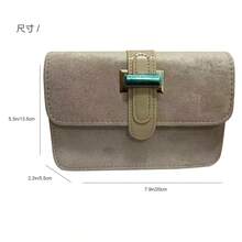 2025 Autumn/Winter New Versatile PU Small Square Crossbody Bag, Retro Suede Deer Skin Shoulder Bag For Women - Khaki - View 4
