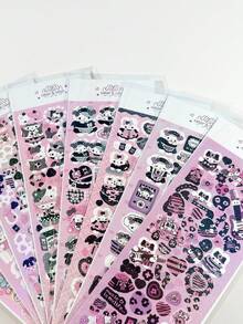 1PC Ins Style Popular Laser Cute Cartoon Animal Stickers DIY Cute Bunny Journal Decoration Stickers CCD Phone Case Tablet Water Cup Decoration Stickers Multiple Styles To Choose From - Multicolor - View 3