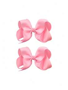 2Pcs 4.5Inch Hair Clips, Alligator Clips With Satin Ribbons, Solid-Color Hair Accessories Suitable For Girls And Teenagers, For Daily Use And Valentine's Day Decoration - Multicolor - View 11