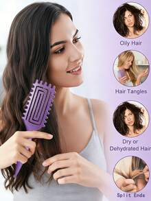 Curling Hair Styling Comb, Wet Hair Volumizing Lift Comb, Easily Create Curly Hairstyles, Say Goodbye To Frizz, Suitable For Spiral Wavy Hair, Anti-Breakage Styling Comb - Multicolor - View 5