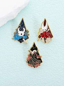 1套游戏珐琅徽章卡通胸针松树翻领别针徽章背包服装配饰时尚饰品粉丝朋友礼物 - 彩色 - 查看 3