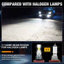 TOAUTO 2pcs H11 H7 9005 HB3 9006 HB4 Car CSP LED Fog Headlight Bulbs 6000K White Auto Fog Lamp Day Running Light - A - View 4