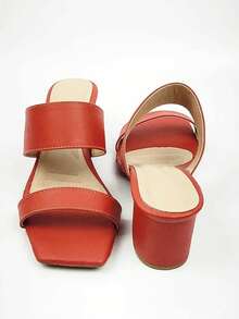 Women's Tropical Vacation Clogs PU Leather Layered Party - 紅色 - 查看 5
