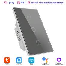 Công tắc cảm ứng thông minh đạt chuẩn UL, mặt kính cường lực, cần dây trung tính, DS-121 công suất cao 600W/gang, công tắc gắn tường WiFi & Bluetooth, 1/2/3/4 gang màu trắng/đen, tương thích với Alexa, Tuya, Yandex Alice, Tmall Genie, v.v., điều khiển từ xa bằng giọng nói qua ứng dụng, hẹn giờ, thích hợp cho chiếu sáng nhà ở và khách sạn. - Nhiều màu - Xem 28