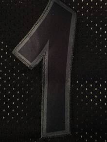 1件男士黑色篮球球衣，休闲刺绣无袖圆领运动上衣 - 黑色 - 查看 4