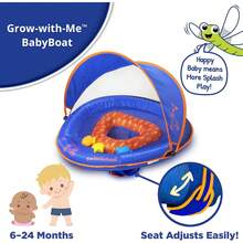 Kids Swimming Equipment Sets - 皇家/橙色嬰兒游泳圈(附遮陽篷) - 查看 9