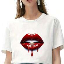 1pc/2pcs/3pcs Long-Lasting Red Lip Patch Heat Transfer Stickers, For DIY T-Shirts, Sweatshirts, Jeans, Hoodies, Backpacks, Jackets, Handbags, Pillows - L - View 6