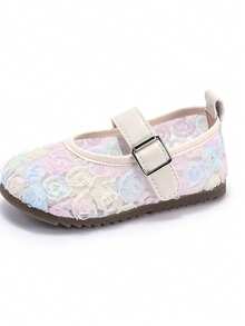 1双玫瑰花图案网面公主鞋，软底防滑，深受女婴喜爱 - 彩色 - 查看 7