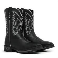 Men's Western Boot, New Release, Mid-Calf Ankle Boot, Embroidered, Square Toe, Reinforced Sole, Tx - Nam giới người Texas - Xem 4