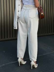 Saina Office 8279 Women's Straight Mom Jeans Without Rips 8279 - 8279 - 查看 2