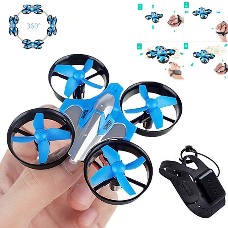 OISE ART STORE Mini Drone Quadricottero Telecomandato Con Dita Mano Luci Led Rgb Gioco Bambini - - Multicolore - Visualizzare 1
