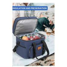 Bolsa de Hielo para Acampar al aire libre de Gran Capacidad,para conservacion del calor y el frio. - Negro - Ver 5