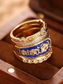 1枚女士精美戒指，适合婚礼、订婚、周年纪念派对、情人节礼物 - 1# - 查看 7