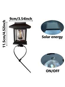 2/6个太阳能迷你房屋围栏灯，适用于花园、庭院、公寓阳台、蹦床以及圆形或方形围栏，这些围栏灯可为任何户外空间提供多样化和美丽的照明效果。 - Warm light - 查看 10