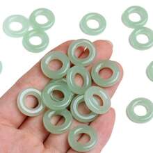 20/30/50pcs,10/12/16mm,Glass,Imitation Jade,Big Hole,Loose Beads,DIY,For Necklace,Earrings,Jewelry Making Accessories,Handmade Supplies - 淺綠色 - 查看 9