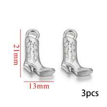 3 Pcs 304 Stainless Steel Boot Pendant Shoe Pendant Plated 18K Gold DIY Bracelet Necklace Bag Pendant Pendant - Multicolor - View 12