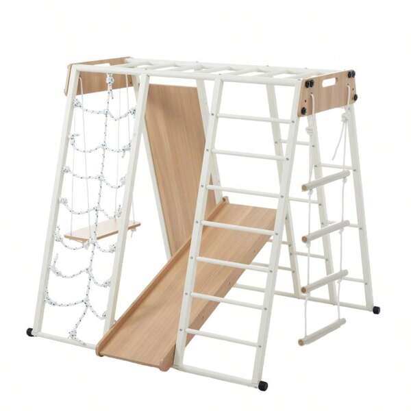 Metal Jungle Gym Slide Slide Foldable Load Capacity 150kg Compact Multifunctional Indoor Large Play Equipment Indoor Play Equipment Kids Birthday Gift Toy