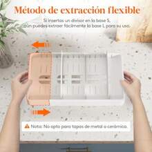 zxxLifewit Organizadores de Tapas y Almacenamiento Paquete de 1 34-61  Disores de Tapas de Contenedores de Alimentos Grandes Austab Dentro  Gabinete para Enera de Cocina/Despensa Blancoorganizador de cocina - Blanco - Ver 5