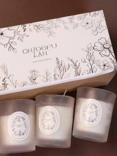 3/Box/1pc Creative Sand Cup Candle Box, Scented Candle, Made Of Natural Soy Wax, With A Variety Of Fragrances For You To Choose. Pure Natural Plant Fragrance, Floral And Fruity, Suitable For Girlfriends, Gifts, Mother's Day, Girls, Valentine's Day Gifts